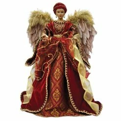 Deals ✔️ Santa's Workshop 16" Red & Gold Angel Tree Topper by SantasWorkshop 🌟