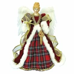 Coupon 😀 Santa's Workshop 16" Red Plaid Angel Tree Topper by SantasWorkshop ✨