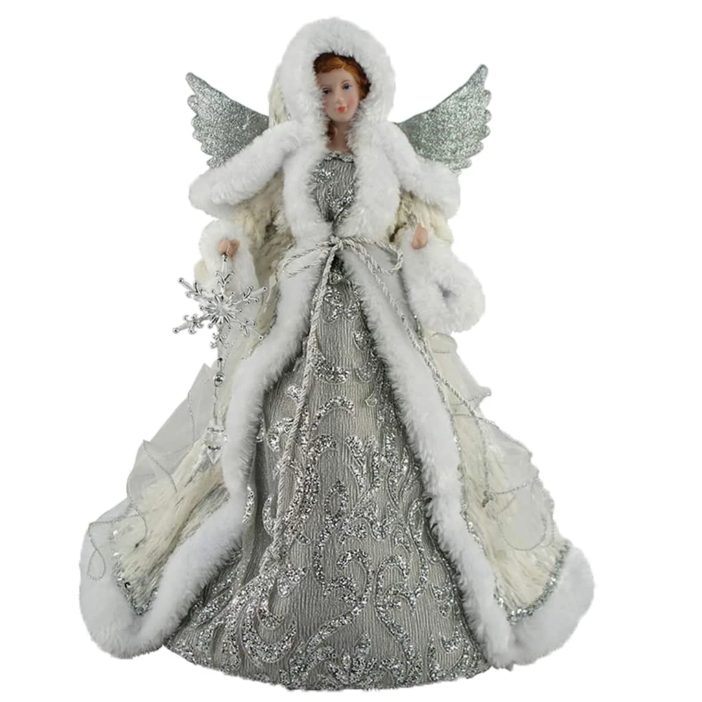 Best Pirce ๐ Santa's Workshop 16" Silver Snowfall Angel Tree Topper by SantasWorkshop ๐ฅฐ