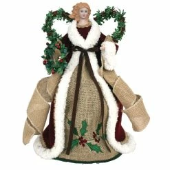 New 🛒 Santa's Workshop 16" Country Poinsettia Angel Tree Topper by SantasWorkshop 🎉