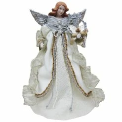 Cheap ✔️ Santa's Workshop 16" Silver & White Elegance Angel Tree Topper by SantasWorkshop 🤩