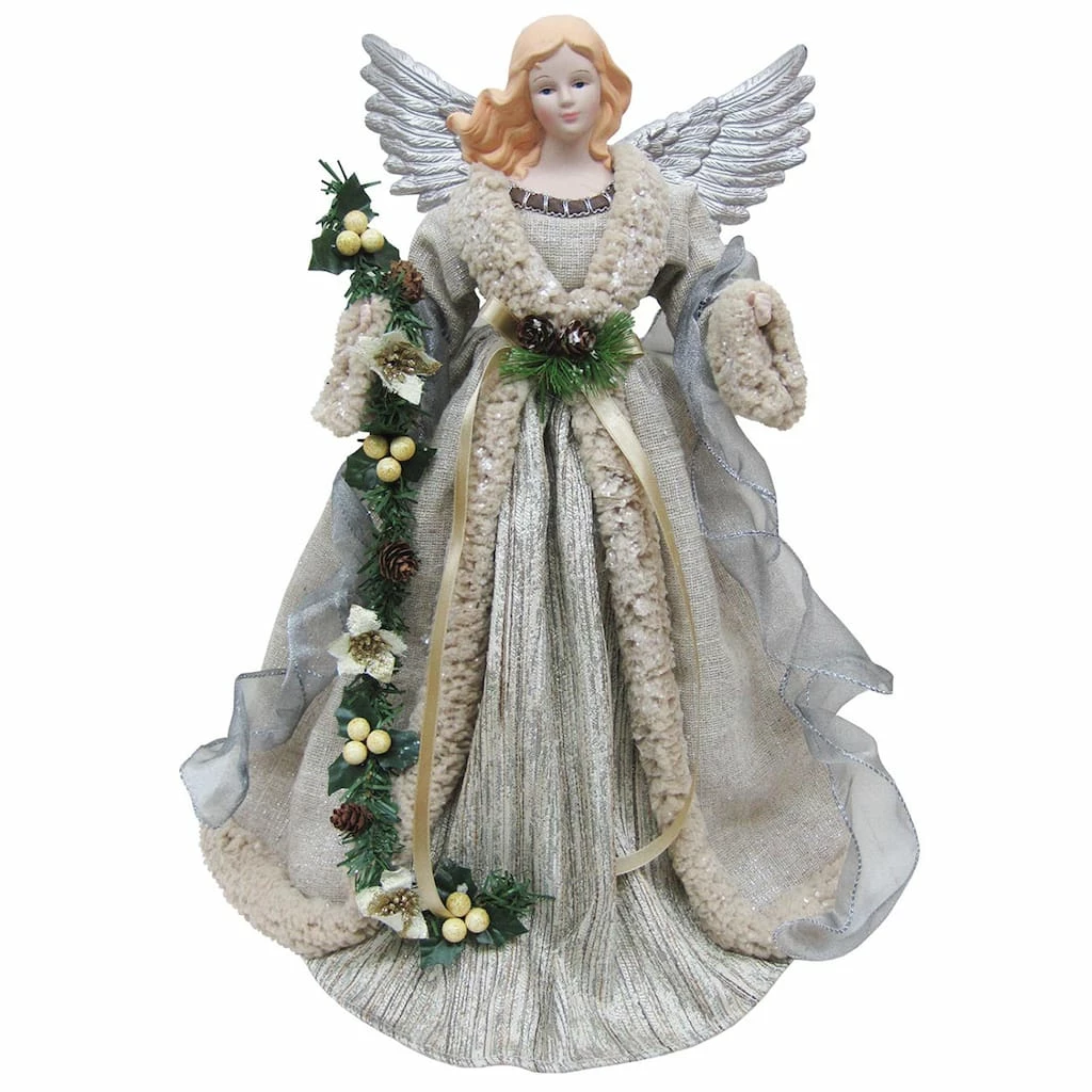 Coupon ๐ Santa's Workshop 16" Silver & Gray Angel Tree Topper by SantasWorkshop ๐