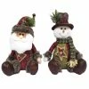 Deals 🥰 Santa's Workshop 16" Santa & Snowman Sitting Patchwork Pals Set by SantasWorkshop 🎁