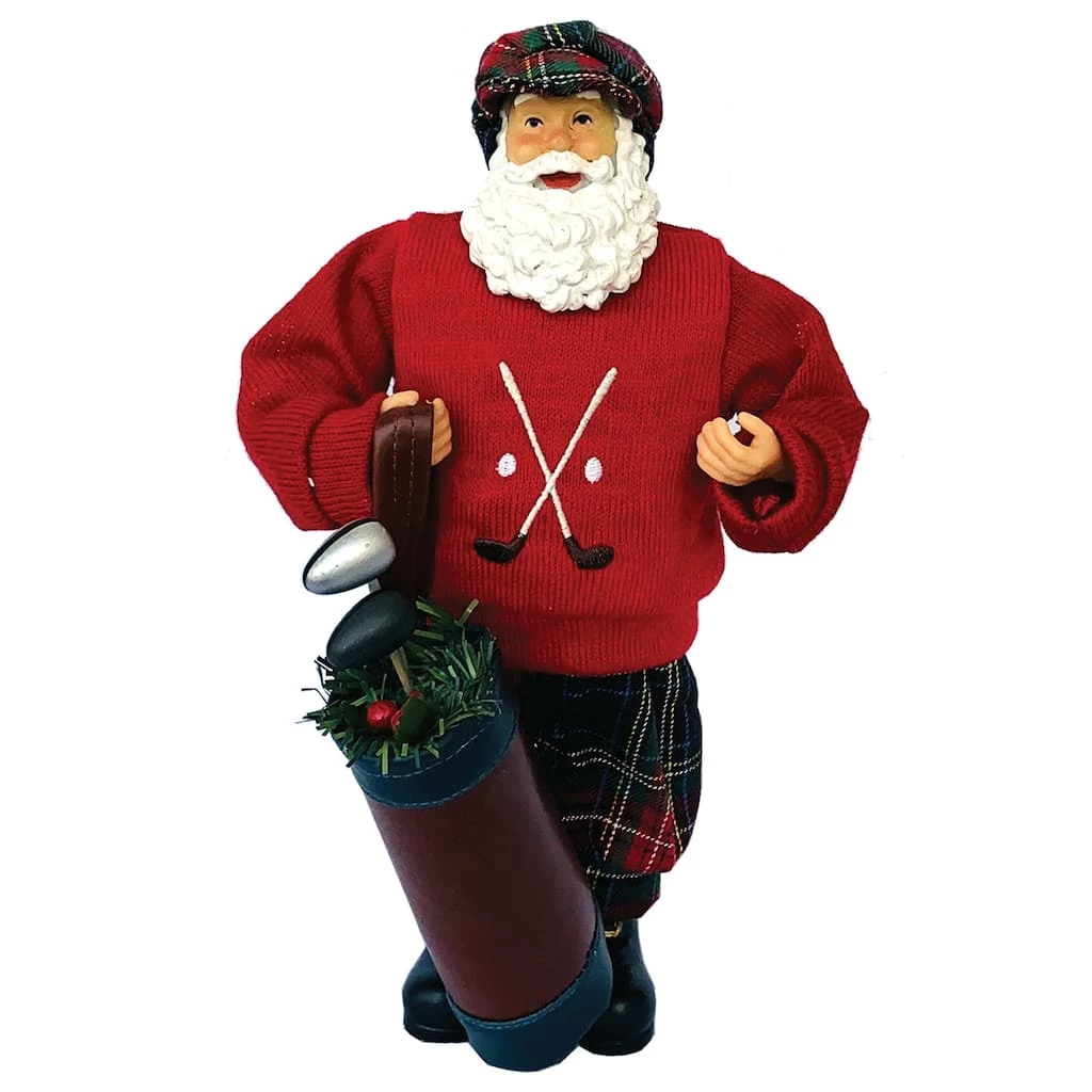 Wholesale ๐ Santa's Workshop 12" Red Sweater Golfing Claus Figurine by SantasWorkshop โ