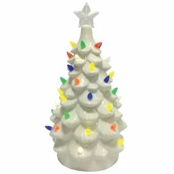 Flash Sale 🎁 Santa's Workshop 14" LED White Ceramic Tree by SantasWorkshop ✔️