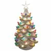 Budget ⌛ Santa's Workshop 14" Lighted White Ceramic Tree with Gold Tips by SantasWorkshop 💯