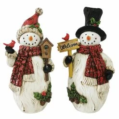 Hot Sale 🌟 Santa's Workshop 11" Snowmen with Cardinal Set by SantasWorkshop ⌛