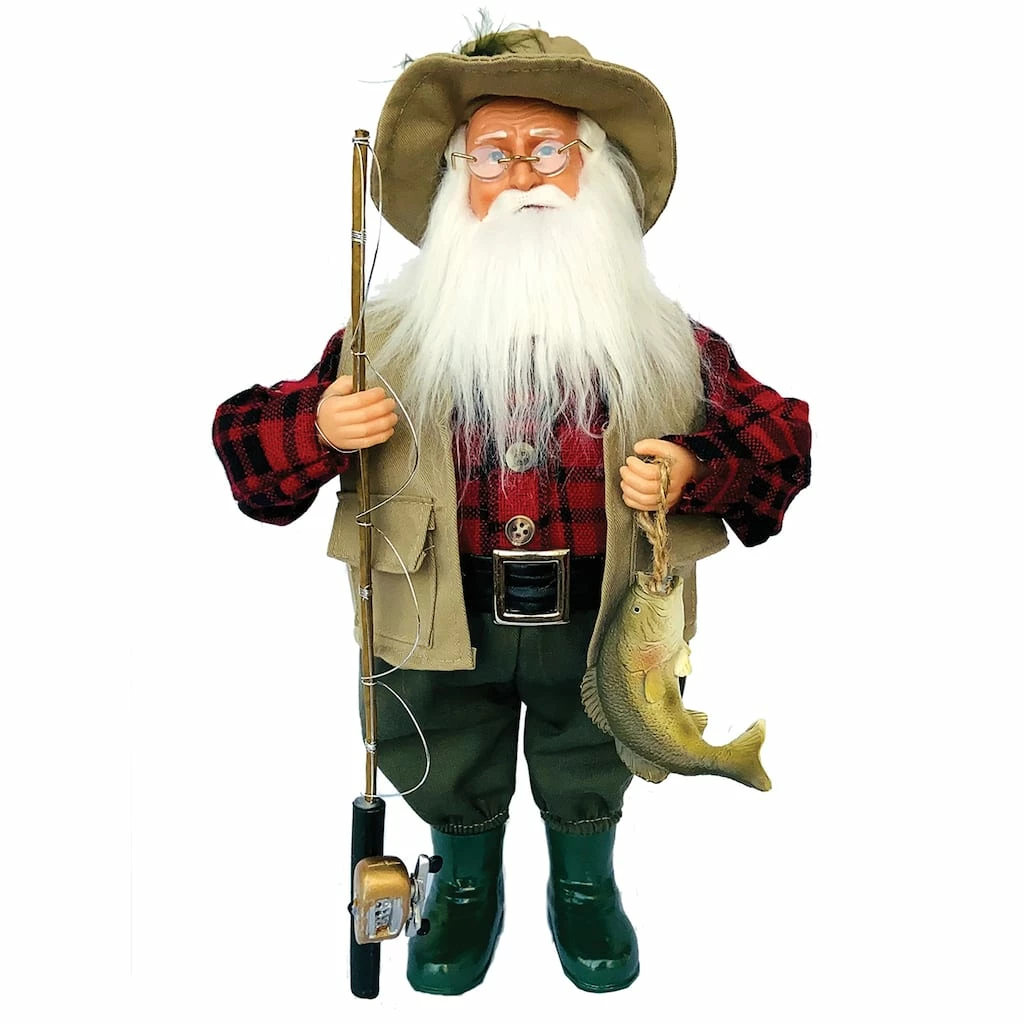 Best Sale π₯° Santa's Workshop 15" Bass Fishing Claus by SantasWorkshop π