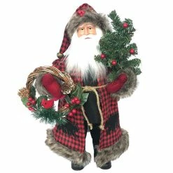 Deals 🔔 Santa's Workshop 15" Plaid Bear Claus by SantasWorkshop 💯