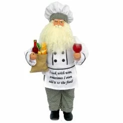 Flash Sale 🎉 Santa's Workshop 18" I Cook With Wine Chef Santa by SantasWorkshop 🌟