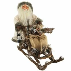 Budget 👍 Santa's Workshop 19" Woodsman Santa on Mushing Sled Figure by SantasWorkshop 😍