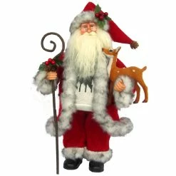 Discount 🧨 Santa's Workshop 16" Santa Claus & Reindeer Figure by SantasWorkshop ✔️