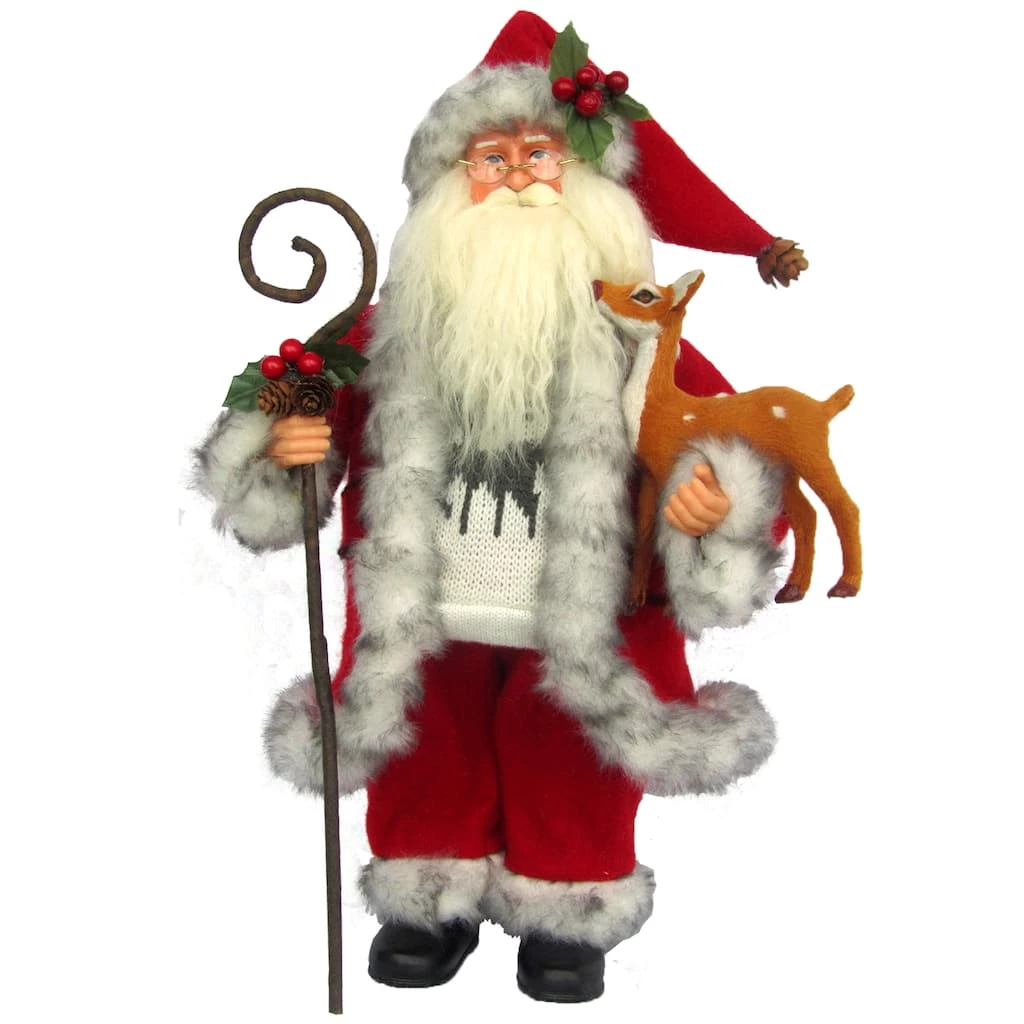 Discount ๐งจ Santa's Workshop 16" Santa Claus & Reindeer Figure by SantasWorkshop โ๏ธ