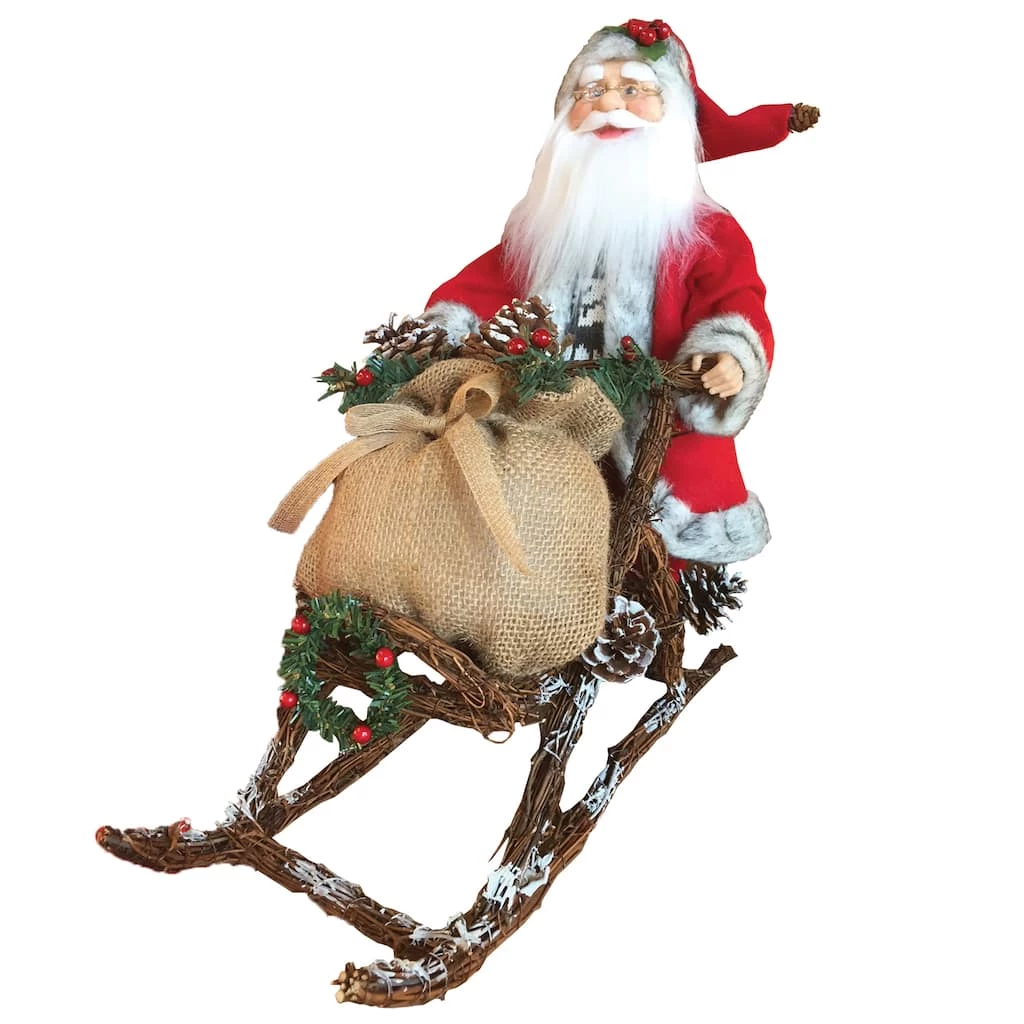 Flash Sale ๐ Santa's Workshop 19" Reindeer Santa with Mushing Sled Figure by SantasWorkshop ๐ฏ