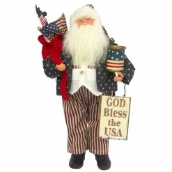 Hot Sale 🧨 Santa's Workshop 18" God Bless the U.S.A. Santa Claus Figure by SantasWorkshop 😉