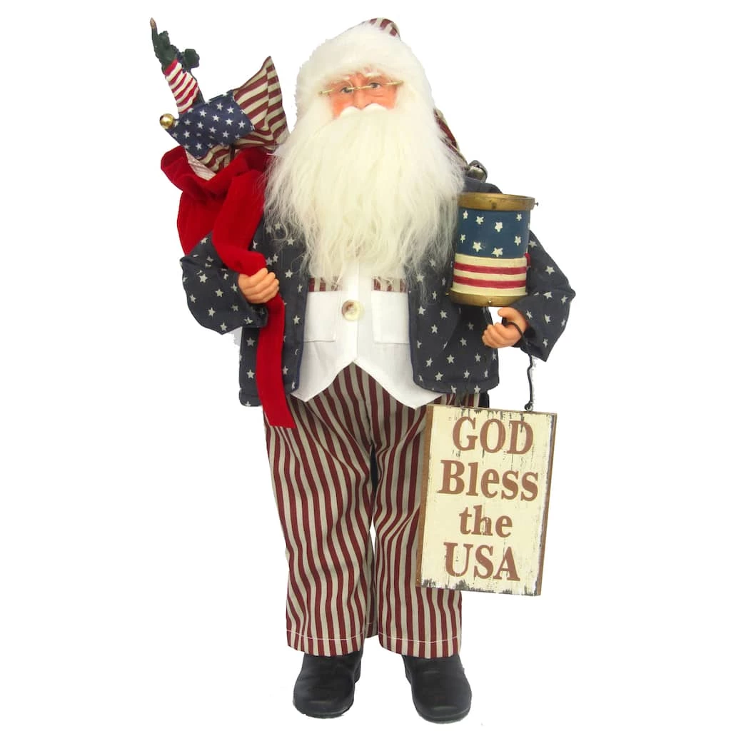 Hot Sale ๐งจ Santa's Workshop 18" God Bless the U.S.A. Santa Claus Figure by SantasWorkshop ๐