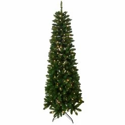 Buy 👍 6.5ft. Pre-Lit PVC Slim Artificial Tree by SantasWorkshop 😀