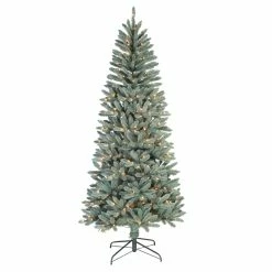 Best deal 😍 7.5ft. Pre-Lit Blue Spruce Slim Artificial 🎄 Christmas Tree by SantasWorkshop 👏