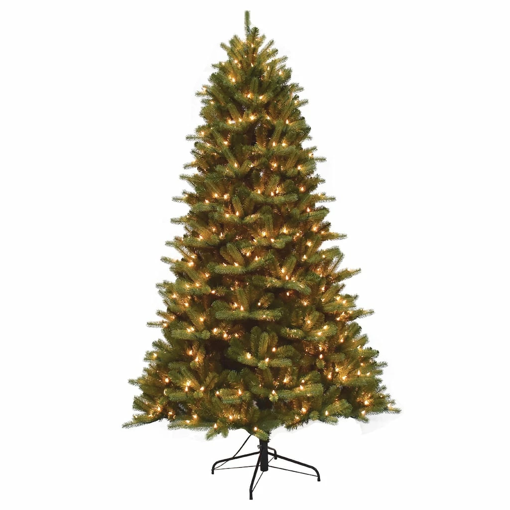 Outlet โ๏ธ 7.5ft. Pre-Lit Mixed Balsam Fir Artificial ๐ Christmas Tree, Clear Lights by SantasWorkshop ๐
