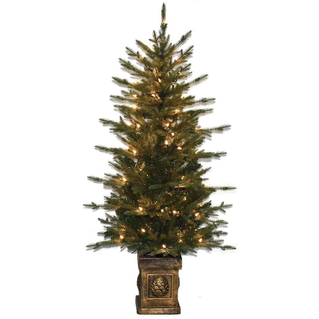 Buy ๐ 4.5ft. Pre-Lit Balsam Artificial ๐
Christmas Tree In Decorative Planter by SantasWorkshop ๐คฉ
