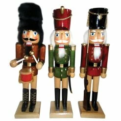 Wholesale ✔️ Santa's Workshop 14" Natural Wood Nutcracker Set, 3ct. by SantasWorkshop 😍