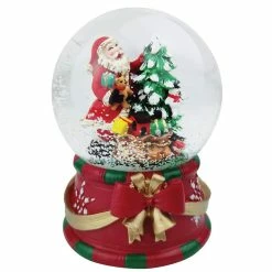 Outlet ❤️ Santa's Workshop 6" Santa Topping the Tree Musical Snow Globe by SantasWorkshop ⭐