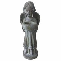 Promo 🌟 Santa's Workshop Gray 23" Bird Feeder Angel by SantasWorkshop 🎁