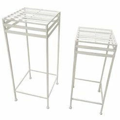 Best reviews of 🤩 Santa's Workshop Antique White Iron Plant Stands Set by SantasWorkshop ✔️