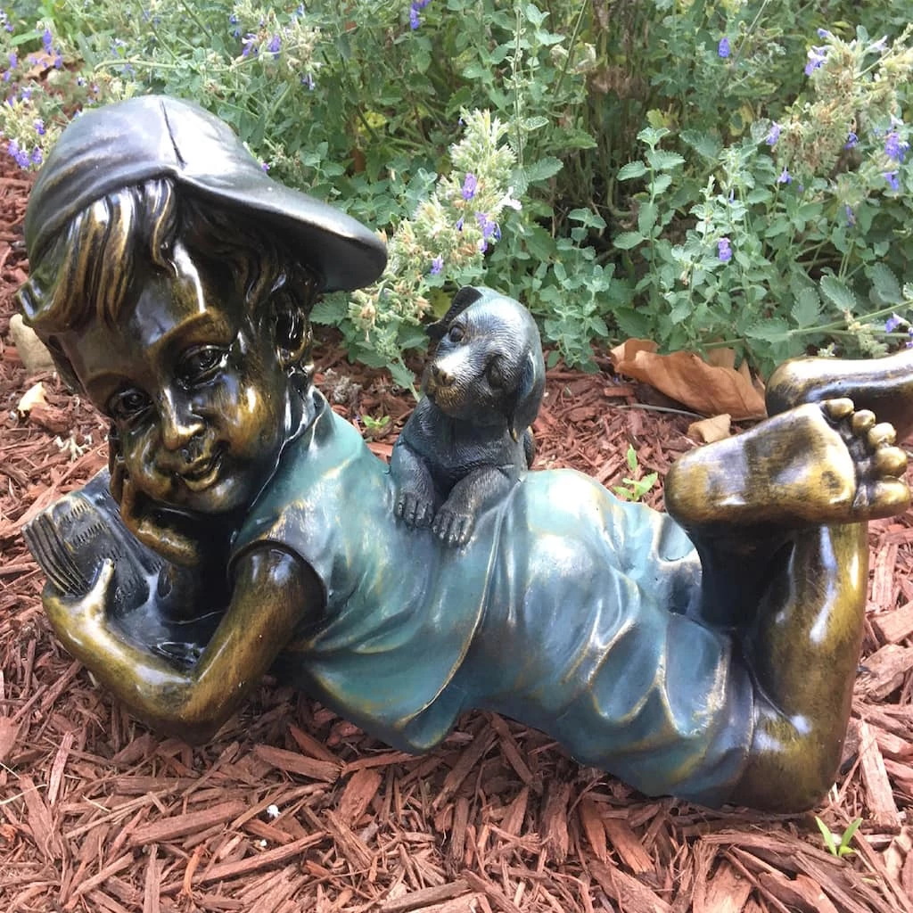 Cheapest ๐ Santa's Workshop 15" Boy Reading Statue by SantasWorkshop ๐ฅ - Image 2