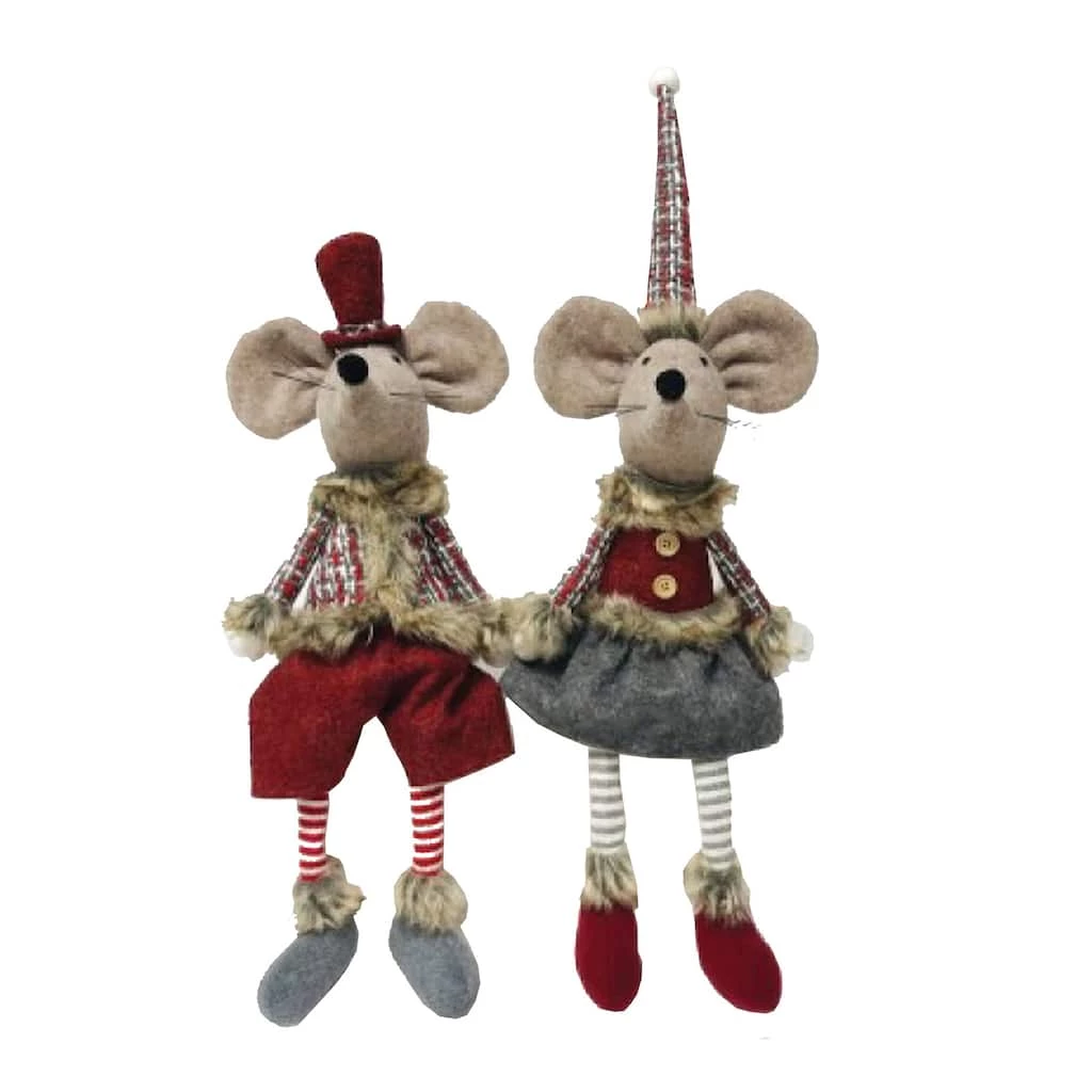 Best deal ๐งจ Santa's Workshop 20" Sitting Plaid Mice Set by SantasWorkshop ๐ฅ - Image 2