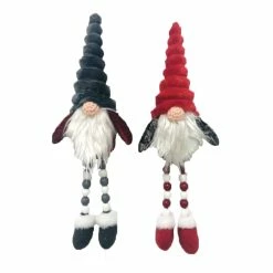 Promo 🛒 Santa's Workshop 11" 🎄 Christmas Gnome Ornaments with Bead Legs, 2ct. by SantasWorkshop ⌛
