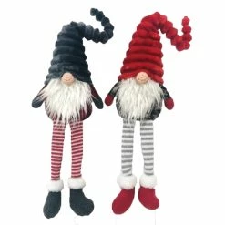 Cheapest ๐ฏ Santa's Workshop 14" Sitting ๐
Christmas Gnomes Wearing Stripes, 2ct. by SantasWorkshop ๐