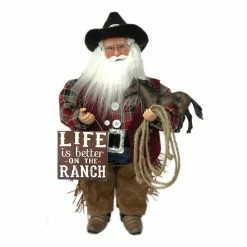 Promo 🛒 15" Life is Better on the Ranch Santa Claus Decoration by SantasWorkshop ❤️