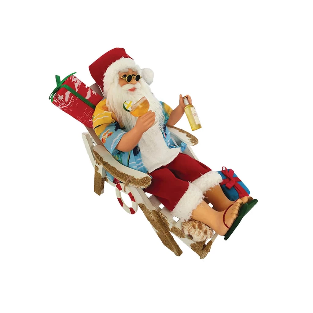 Cheap ๐ 12" Beach Chair Santa Claus Decoration by SantasWorkshop โญ
