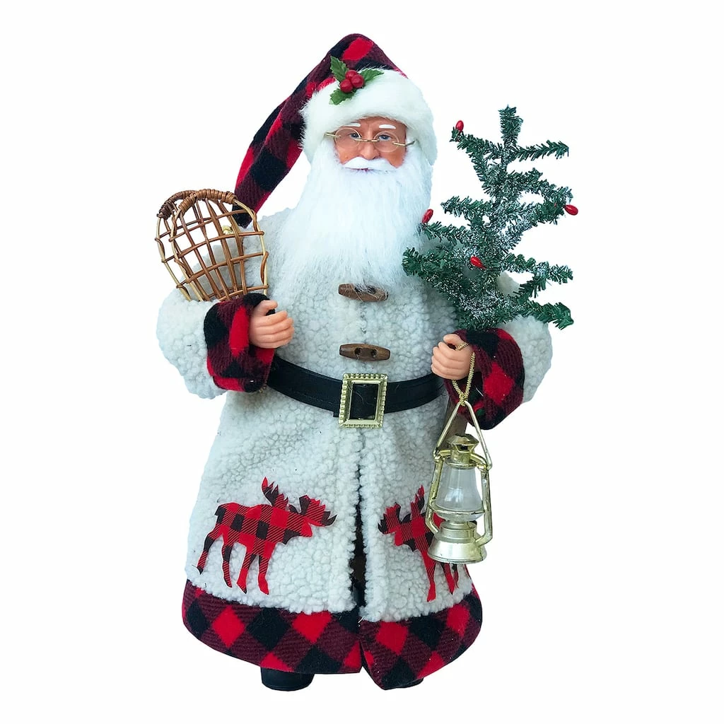 Brand new ๐ 15" Plaid Moose Santa Claus Decoration by SantasWorkshop ๐