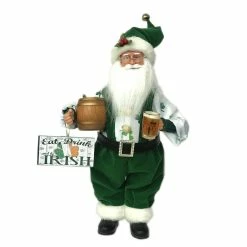 Cheapest 👏 15" Eat, Drink & Be Irish Santa Claus Decoration by SantasWorkshop 🤩