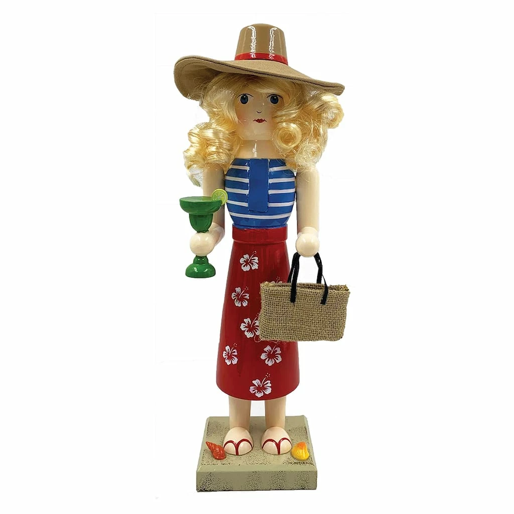 Hot Sale ๐ 14" Lady at the Beach Nutcracker by SantasWorkshop ๐