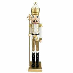 Discount ⌛ 5ft. White & Gold Nutcracker by SantasWorkshop 👏