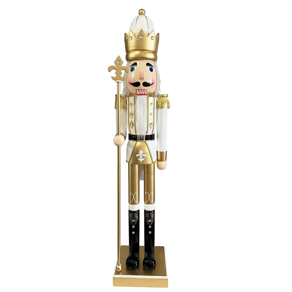 Discount โ 5ft. White & Gold Nutcracker by SantasWorkshop ๐