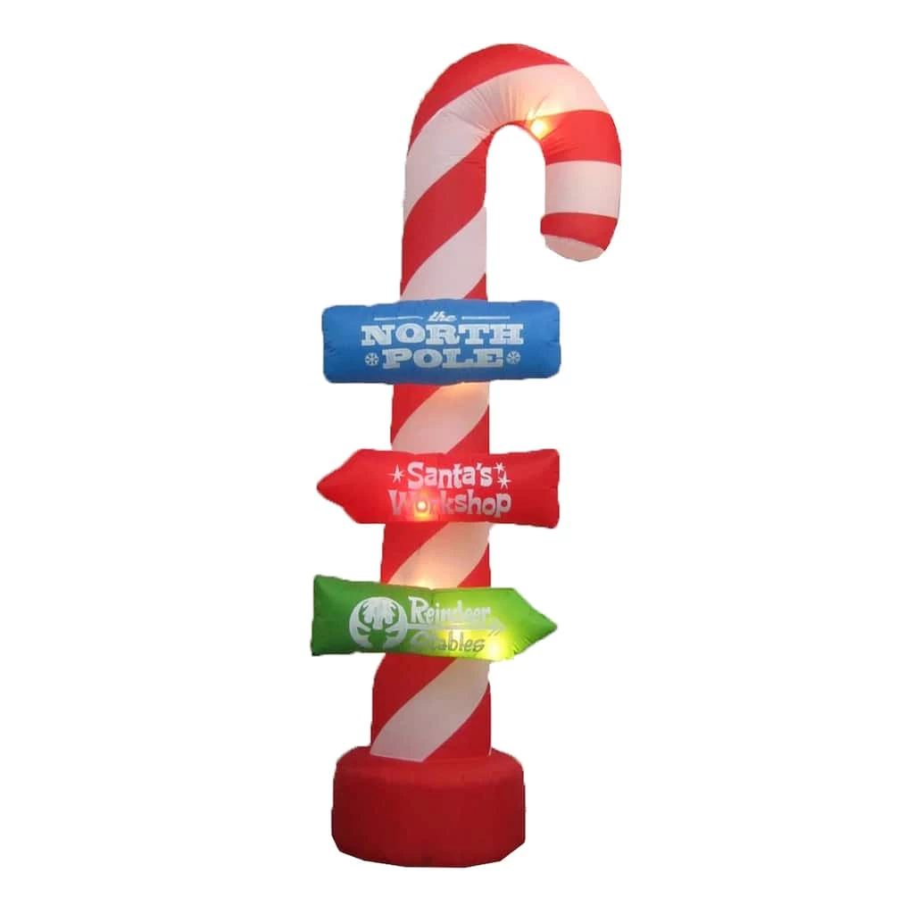 Buy ๐ Santa's Workshop 8ft. ๐ฌ Candy Cane Inflatable with Blower by SantasWorkshop โญ - Image 2