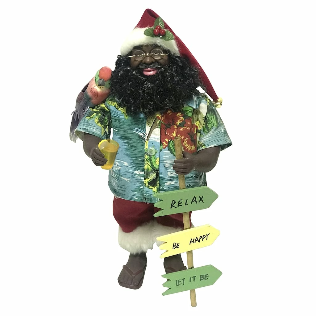 Cheapest ๐ Santa's Workshop 15" Black Island Claus Figurine by SantasWorkshop ๐ฅ